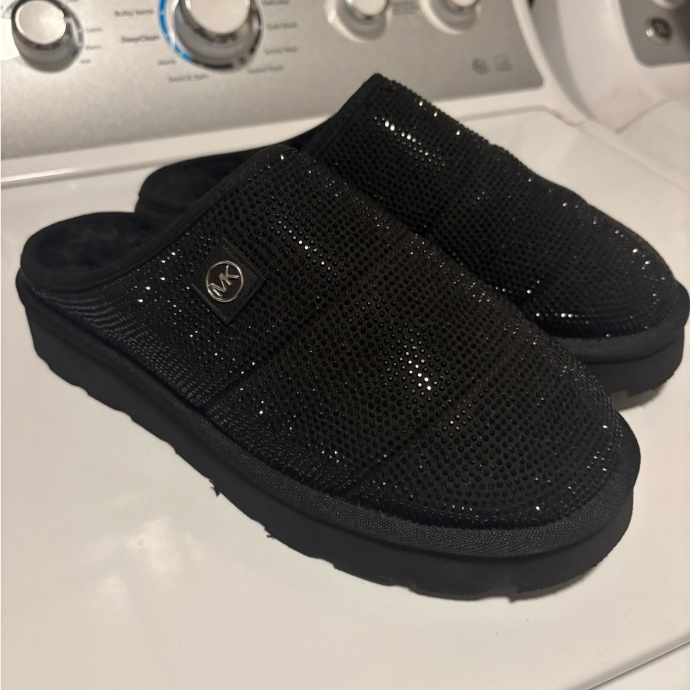 Michael Kors Winnie Crystal Black Sparkle Slippers size 10